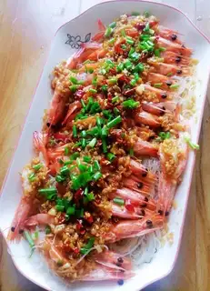Garlic fan steamed shrimp