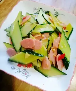 Ham sausage and cucumber