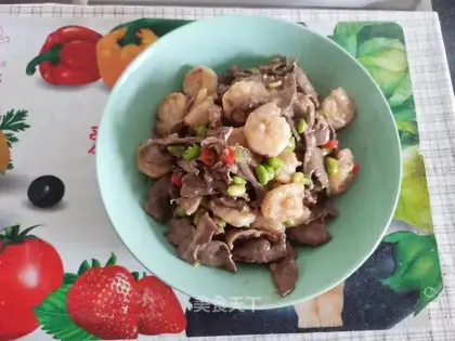 Shrimp pig's heart burns beans