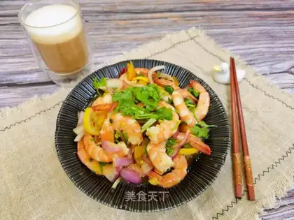 Sour lemon shrimp