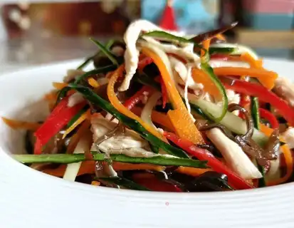 Five-coloured chicken silk