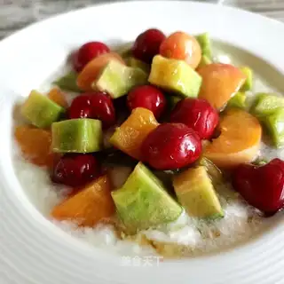 Sweet melon cherry yogurt bowl
