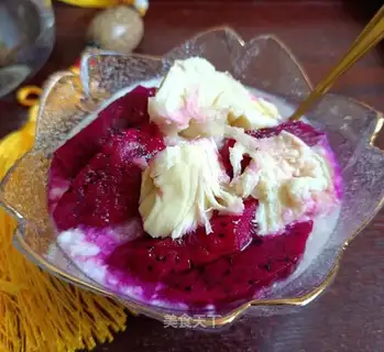 Grenade, dragon fruit, yogurt