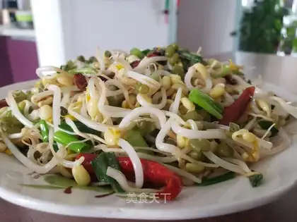 The green bean sprouts