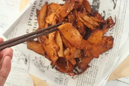 Air-fried spicy apricot mushrooms
