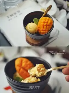 Mango white ice cream