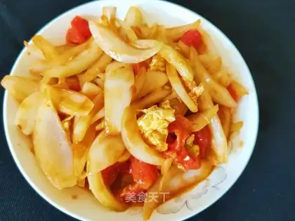 Onion fried eggs