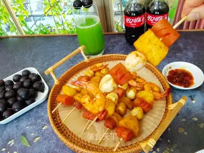 Potato ham and shrimp string