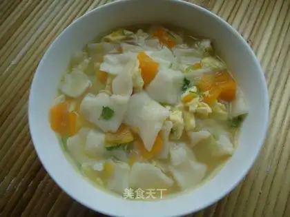 Pumpkin egg noodle soup