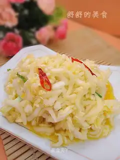 Chinese cabbage with orange juice