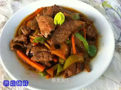 Fried pork liver with soy sauce