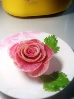 Red heart radish rose