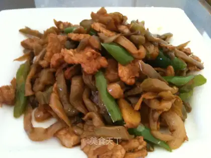 Fried pork slices with pickled mustard