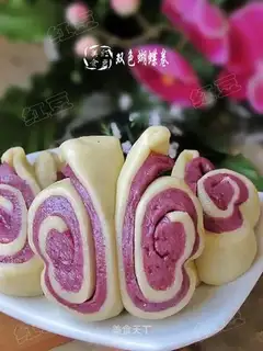Two-color purple potato butterfly roll