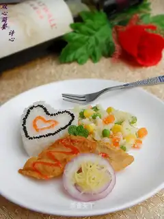 Double-heart simple meal