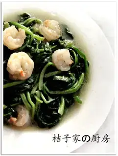 Roasted shrimp and spinach
