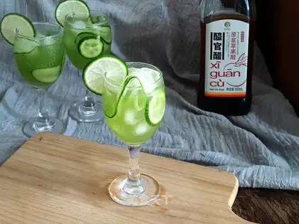 A cucumber with vinegar