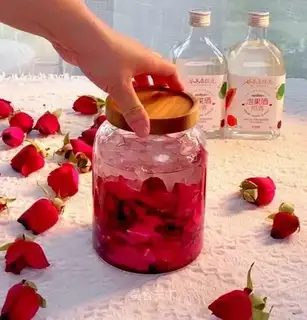 Homemade rose wine