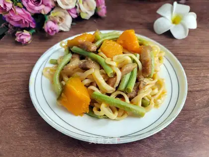 Pumpkin bean bean noodle