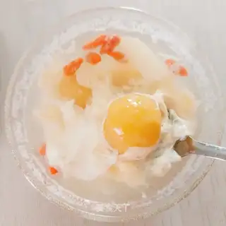 Blue melon soup