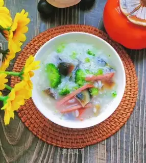 Ham and egg congee