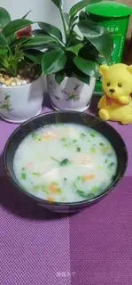 Pea carrot shrimp congee