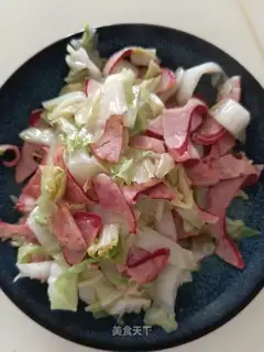 Cabbage with red sausage