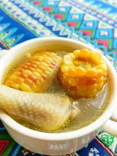 Scorch corn and rock and chicken soup