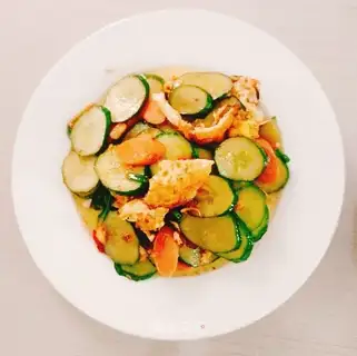 Cucumber ham and sausage