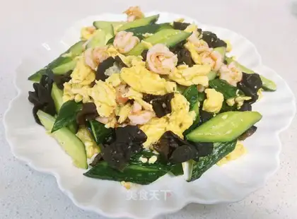 cucumber eggs and shrimp