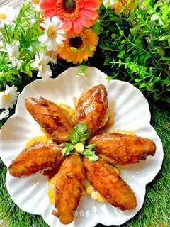 Roasted corn honey chicken wings