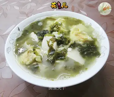 Pickles, tofu soup