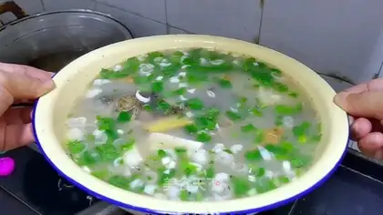 Carp tofu soup