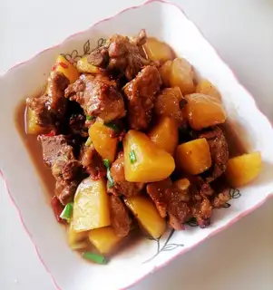 Potato burn ribs