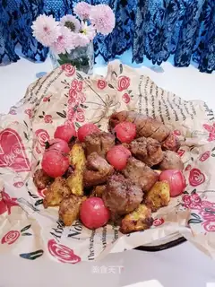 Garlic potato sausages