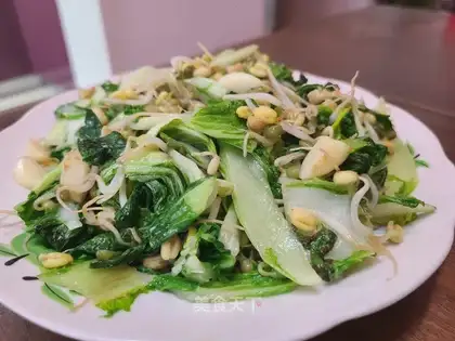 Cabbage and green bean sprouts