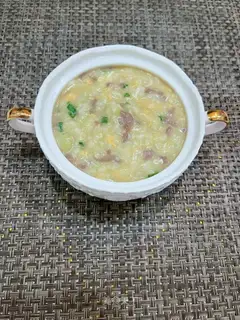 Egg beef porridge