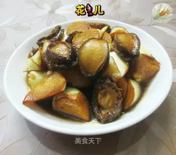 The abalone burns white