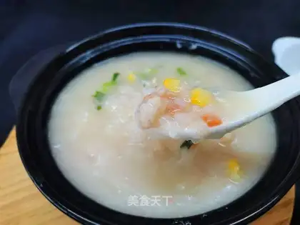 Dry prawn and vegetable porridge