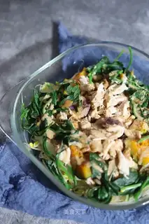 Chicken chest, pumpkin spinach salad