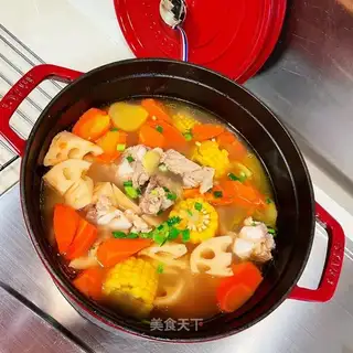 Yellow Corn Lotus bouquet soup