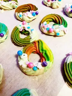 Rainbow Christmas cookies