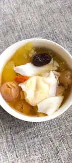 Apple date cinnamon egg soup