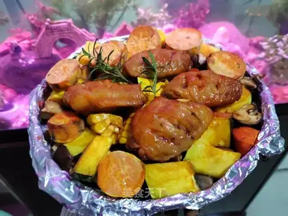 Roasted vegetable chicken wings
