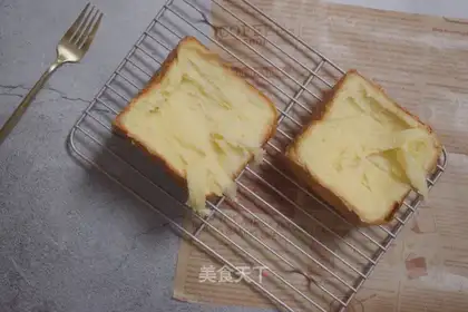 Baking little white homemade toast