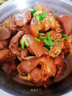 Red burning pig hoof