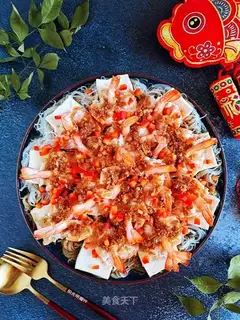 ♪ Flowers with rich garlic shrimp ♪