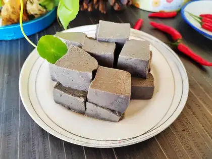Homemade black tofu