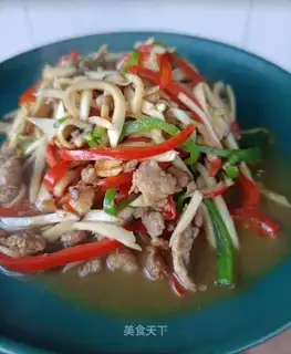 Twin pepper fried abalone mushroom