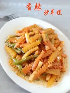 Spicy fried rice cake